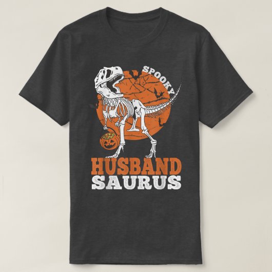Spooky Husband Saurus Dinosaur Skeleton T rex Pump Tシャツ (デザイン正面)