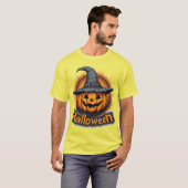 Spooky Jack-O'-Lantern Pumpkin Tシャツ (正面フル)