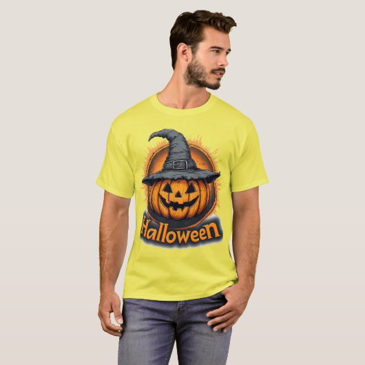 Spooky Jack-O'-Lantern Pumpkin Tシャツ (正面フル)