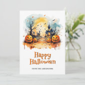 Spooky Jack O’Lanterns Bats Halloween Card シーズンカード (スタンド正面)