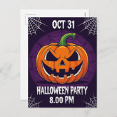 Spooky Jack O'Lantern Halloween Party シーズンポストカード (正面/裏面)