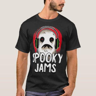 Spooky Jams Lazy Halloween Costume Ghost DJ Creepy Tシャツ