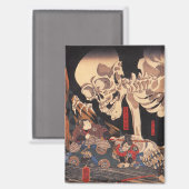 Spooky Japanese Skeleton- Vintage Yokai Monster マグネット (正面/裏面)