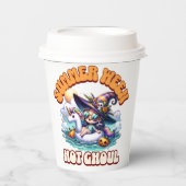 Spooky Kawaii Summerween Witch on Unicorn Float 紙コップ (正面)