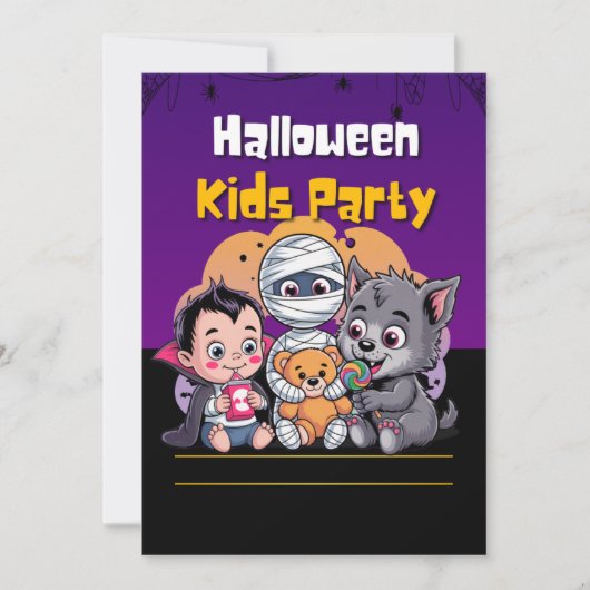 Spooky Kids Halloween Party Invitation 招待状 (正面)