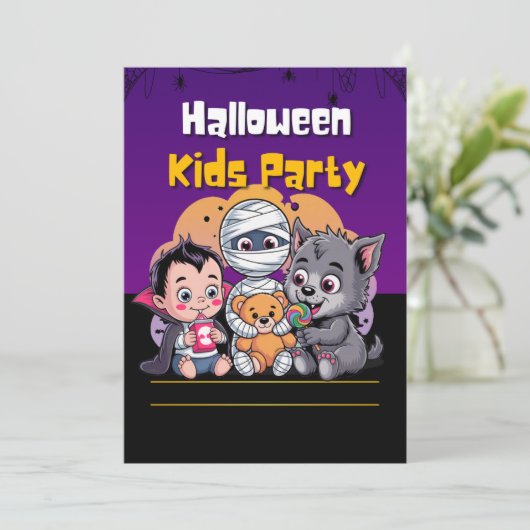 Spooky Kids Halloween Party Invitation 招待状 (スタンド正面)