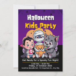 Spooky Kids Halloween Party Invitation 招待状