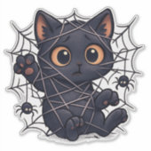Spooky Kitten Web Halloween シール (正面)