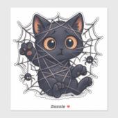 Spooky Kitten Web Halloween シール (シート)