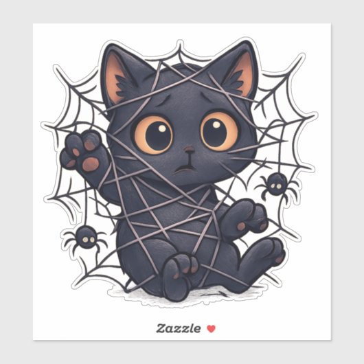 Spooky Kitten Web Halloween シール (シート)