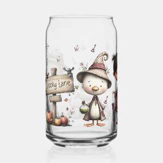 Spooky Lane Fall Halloween Glass Can – Cute Scarec ガラス缶