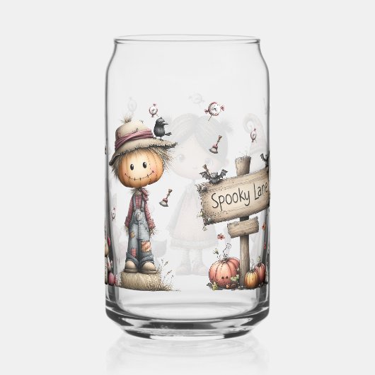 Spooky Lane Fall Halloween Glass Can – Cute Scarec ガラス缶 (右)