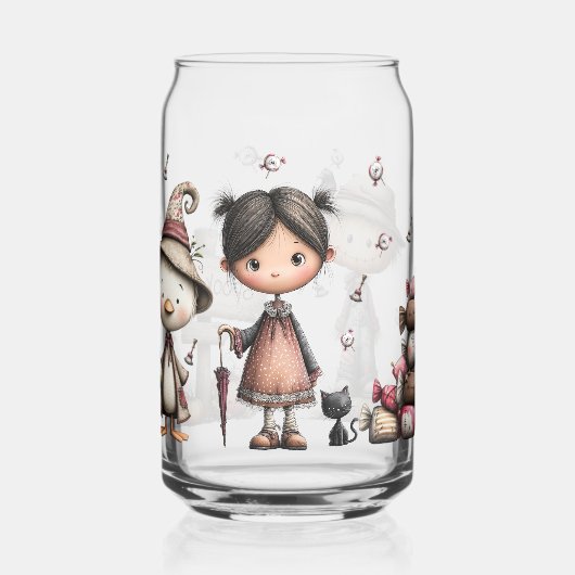 Spooky Lane Fall Halloween Glass Can – Cute Scarec ガラス缶 (左)