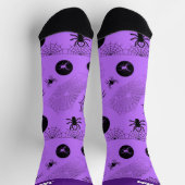 Spooky Lavender & Black Halloween Socks with Name ソックス (上部)