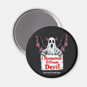 Spooky Little Devil Ghost Cute Halloween Aesthetic マグネット (正面/裏面)