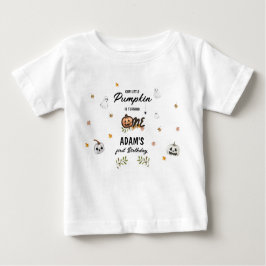 Spooky Little Pumpkin First Birthday ベビーTシャツ