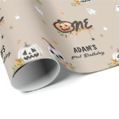 Spooky Little Pumpkin First Birthday ラッピングペーパー (ロールコーナー)