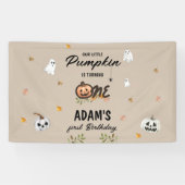 Spooky Little Pumpkin First Birthday 横断幕 (横)