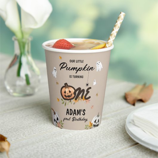 Spooky Little Pumpkin First Birthday 紙コップ (インサイチュ)