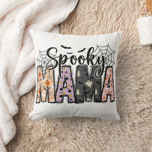Spooky Mama - ママのためのキュートなハロウィン クッション (ブランケット)