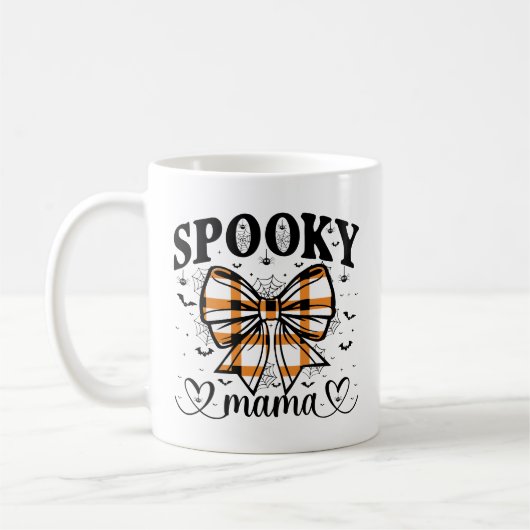 Spooky Mama – ママのためのキュートなハロウィン コーヒーマグカップ (左)