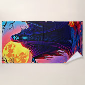 Spooky Moon Death's Call Design ビーチタオル (正面)