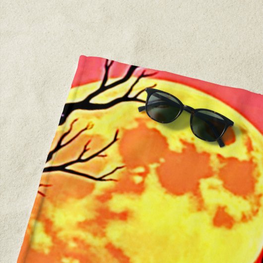 Spooky Moon Death's Call Design ビーチタオル (インサイチュ)