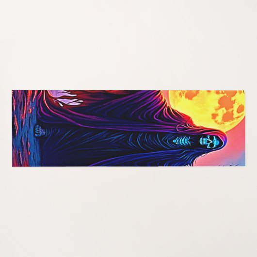 Spooky Moon Death's Call Design ヨガマット (裏面(横))