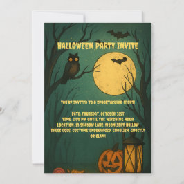 Spooky Moonlight Halloween Party Invitation 招待状
