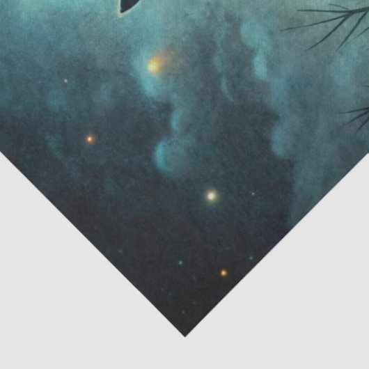 Spooky Moonlit Black Cat Halloween Decoupage 薄葉紙 (詳細)