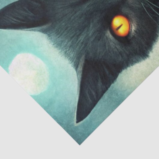 Spooky Moonlit Black Cat Halloween Decoupage 薄葉紙 (詳細)