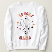 Spooky Nana,Halloween Nana,Funny Nana,Groovy Retro スウェットシャツ (デザイン正面)