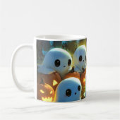 Spooky Night Cemetery Cute Halloween Ghost コーヒーマグカップ (左)