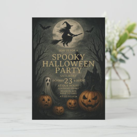 Spooky Night Halloween Costume Party Invitation 招待状 (スタンド正面)