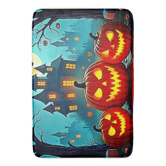  Spooky Night Haunted House Thrills バスマット (正面縦)