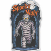 Spooky Night - Momie effrayante halloween シール (正面)