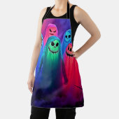 Spooky Night of Colorful Ghosts Design エプロン (インサイチュ)