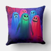 Spooky Night of Colorful Ghosts Design クッション (裏面)
