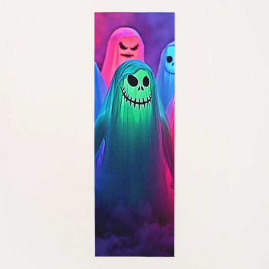Spooky Night of Colorful Ghosts Design ヨガマット (正面)