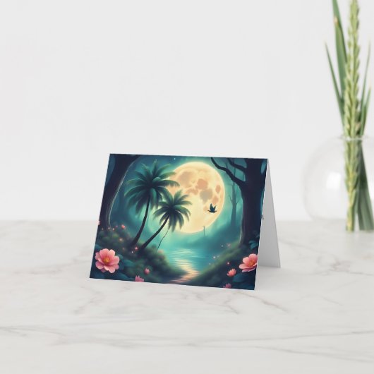 Spooky Night Over Tropical Waters - Halloween Card サンキューカード (正面)