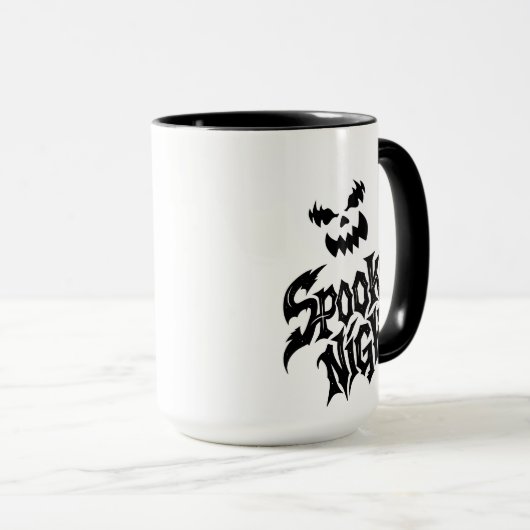 Spooky night Pumpkin face   マグカップ (正面右)