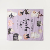  spooky One ハロウィンガール 1歳の誕生日パーティー タペストリー (正面(横))