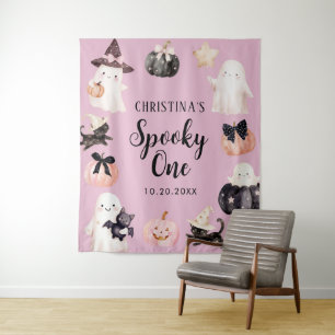 spooky One ハロウィンガール 1歳の誕生日パーティー タペストリー