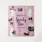  spooky One ハロウィンガール 1歳の誕生日パーティー タペストリー (正面)