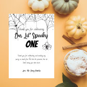 spooky One | ハロウィン1歳誕生日 | モノクロ サンキューカード