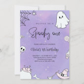  spooky One ハロウィン1歳誕生日 招待状 (正面)