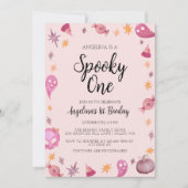  spooky One ハロウィン ファースト バースデー パーティー 招待状 (正面)
