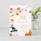  spooky one ハロウィン 誕生日 招待状 (スタンド正面)