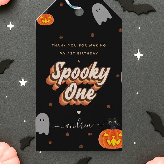  spooky One ハロウィン 1歳の誕生日ギフトタグ ギフトタグ