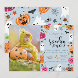 spooky One ハロウィン 1歳の誕生日 招待状